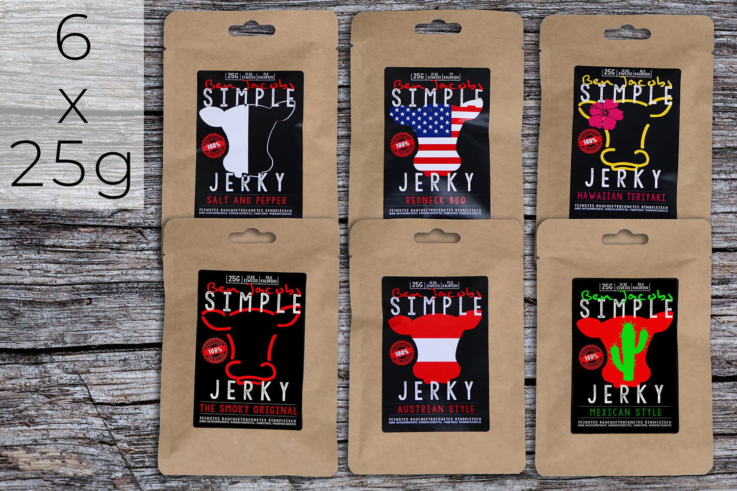 Simple Jerky - Sample Box (6 Sorten)